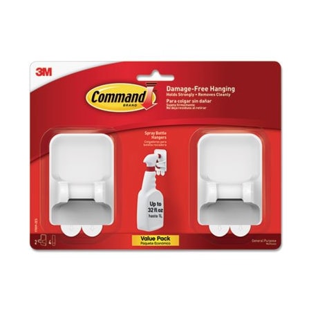3M Commercial Command, Spray Bottle Holder, 2.34 X 1.69 X 3.34, White, 6PK 170092ES